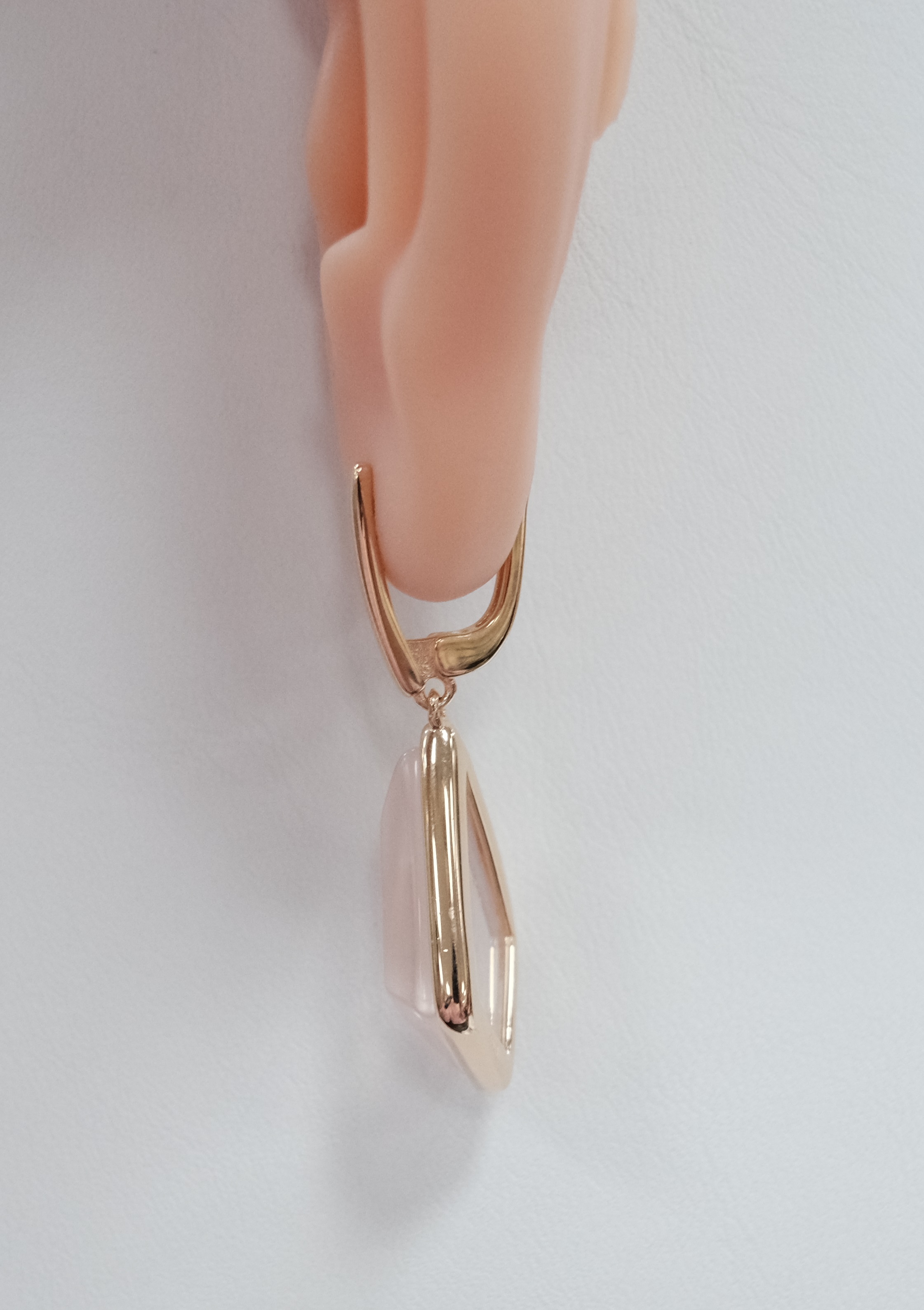 Серебряные серьги с розовым кварцем